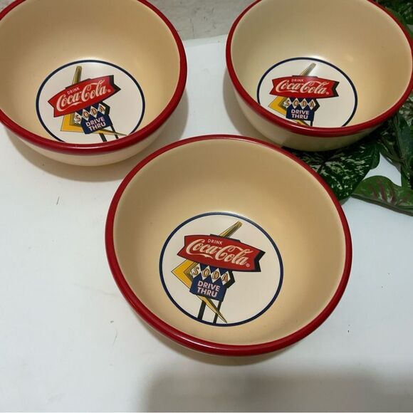 3 Coca Cola Drive Thru soup cereal 6” bowls A12 - Picture 2 of 7